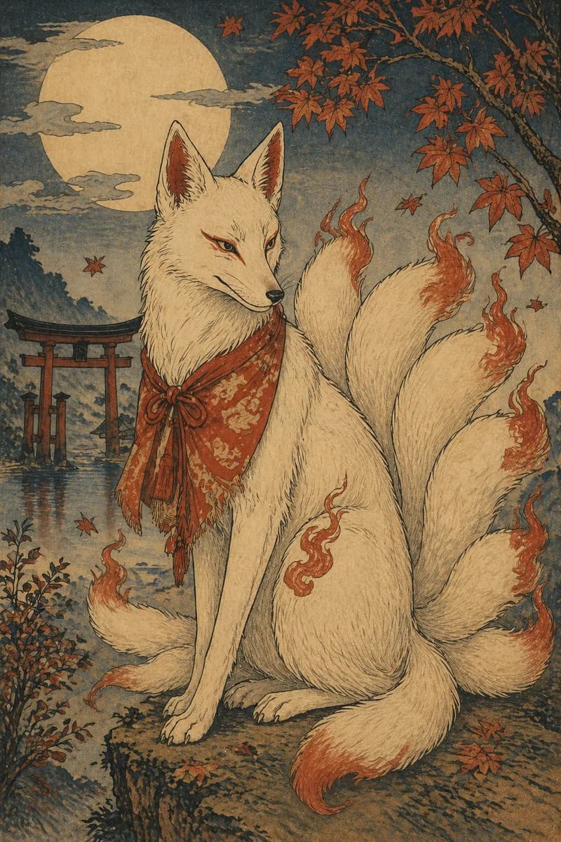 Kitsune, the nine-tailed fox